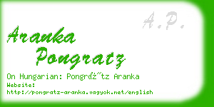 aranka pongratz business card